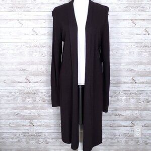Leith Open Front Duster Cardigan L Burgundy Fudge 458A